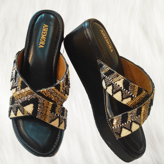 Desert Dusk Criss-Cross Embellished Heels