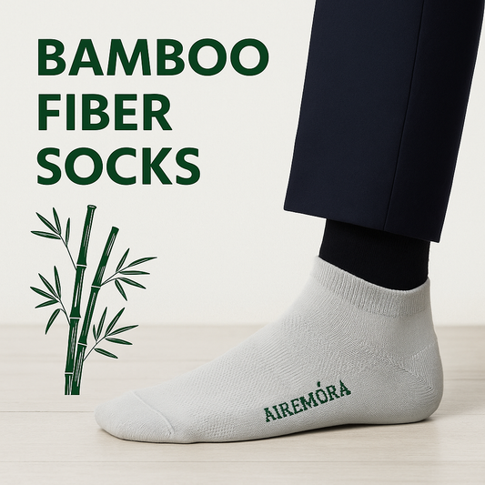 3 Pairs Pack Airemora Bamboo Fiber Socks - Ultra Soft, Antibacterial, Breathable, Moisture-Wicking, Odor-Free