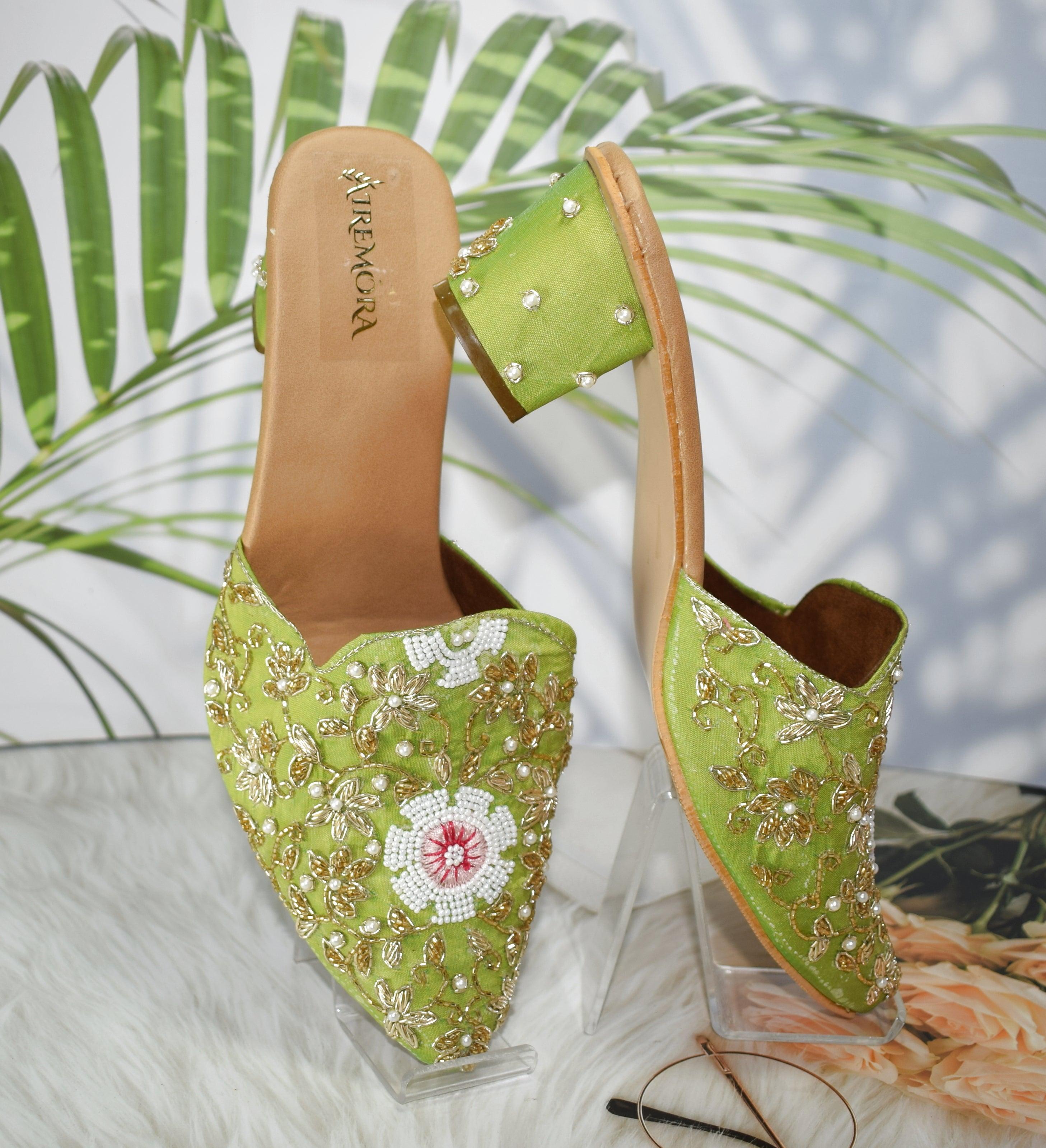 Embroidered best sale mules heels