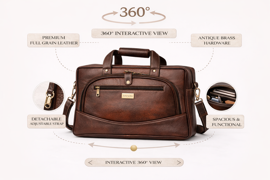 Brown Leather Laptop Bag With Detachable Strap | Unisex Office Bags |Laptop Bag Women |Laptop bag Men