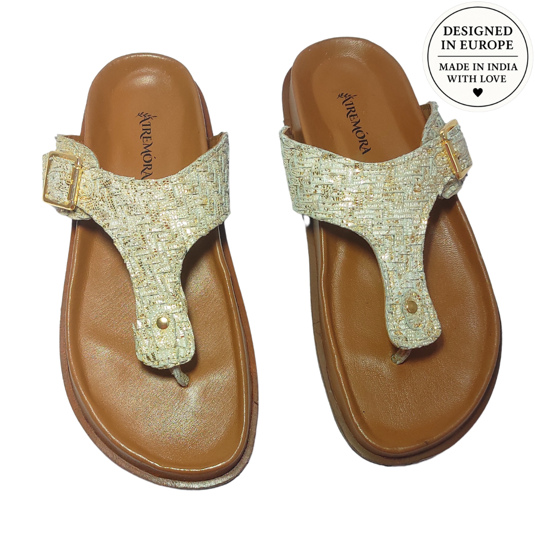 Airemora SparkLite Woven Sandals - European Design in Genuine Leather