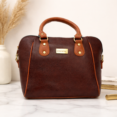 Brown Leather Handheld Bag| Genuine Leather Multipurpose Bag |Side Bag With Detachable Strap